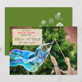 Invitation Fête aux bulles de savon (Devant / Derrière)