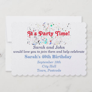 Invitation Fête aux éclaboussures et aux taches de peinture d