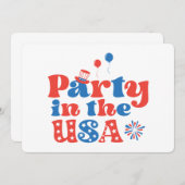 Invitation Fête aux USA (Devant / Derrière)