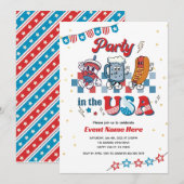 Invitation Fête aux USA Retro Amusant Diner américain Anniver (Devant / Derrière)