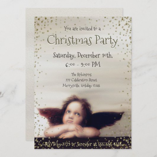 Invitation Fête avec Angel (Devant / Derrière)