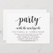 Invitation Fête avec les jeunes mariés, dîner Mariage Elopeme (Devant / Derrière)