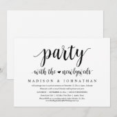 Invitation Fête avec les jeunes mariés, dîner Mariage Elopeme (Devant / Derrière)