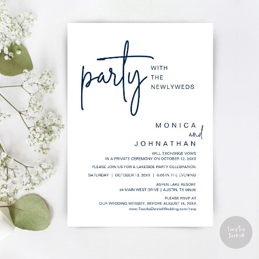 Invitation Fête Avec Les Nouveaux Mariés, Dîner Mariage