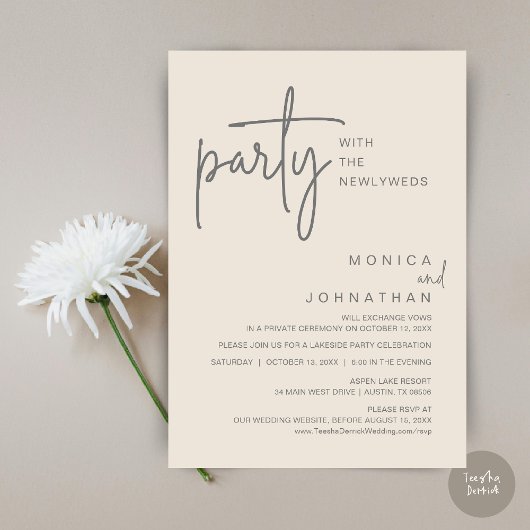 Invitation Fête Avec Les Nouveaux Mariés, Dîner Mariage