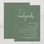 Invitation Fête Avec Les Nouveaux Mariés, Dîner Mariage (Devant / Derrière)