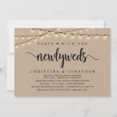 Invitation Fête Avec Les Nouveaux Mariés, Dîner Rustique Mari (Devant)