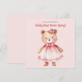 Invitation Fête avec les ours en peluche (Devant / Derrière)