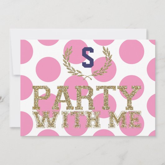Invitation FÊTE AVEC MOI L'Amour rose Sweet inspiré 16 (Devant)