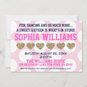 Invitation FÊTE AVEC MOI L'Amour rose Sweet inspiré 16 (Dos)
