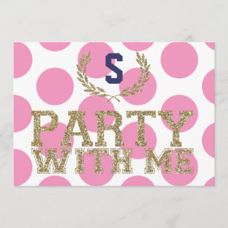 Invitation FÊTE AVEC MOI L'Amour rose Sweet inspiré 16