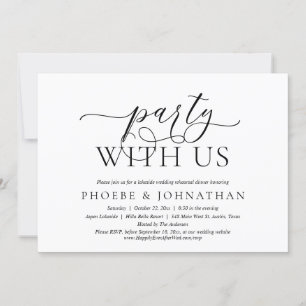 Invitation Fête Avec Nous, Dîner De Répétition Mariage Classi