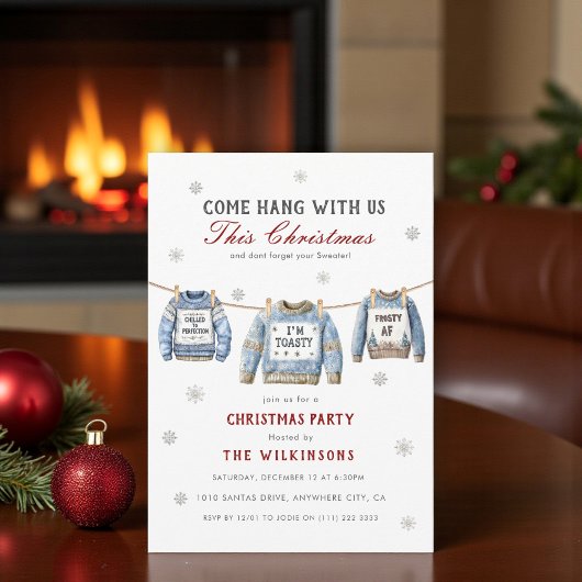 Invitation fête avec nous la soirée pull de noël moche