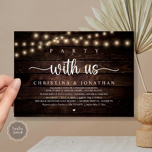 Invitation Fête avec nous, Russe Mariage Dinner Elopement