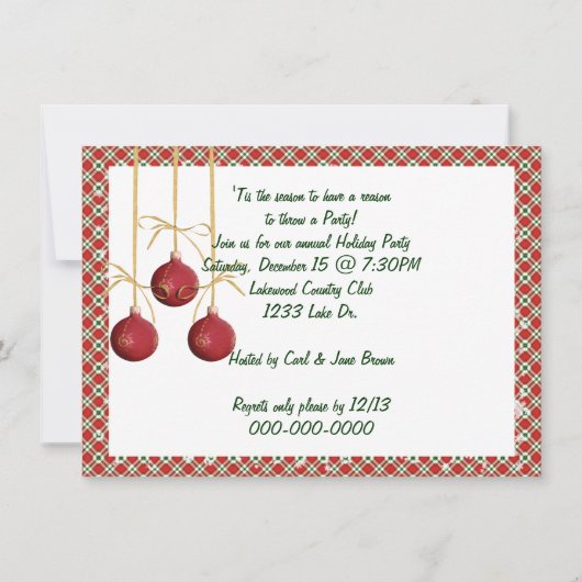 Invitation Fête avec tasse rouge (Dos)