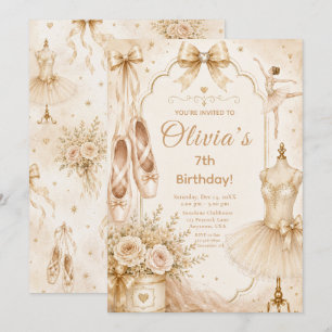 Invitation Fête avec tutu de ballet vintage