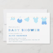 Invitation Fête Baby shower de vêtements pour bébé (Devant)