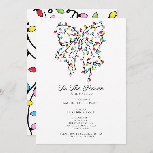 Invitation Fête Bachelorette (Devant / Derrière)