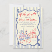 Invitation Fête Barbecue BBQ dans la cour dessin à la main (Devant)