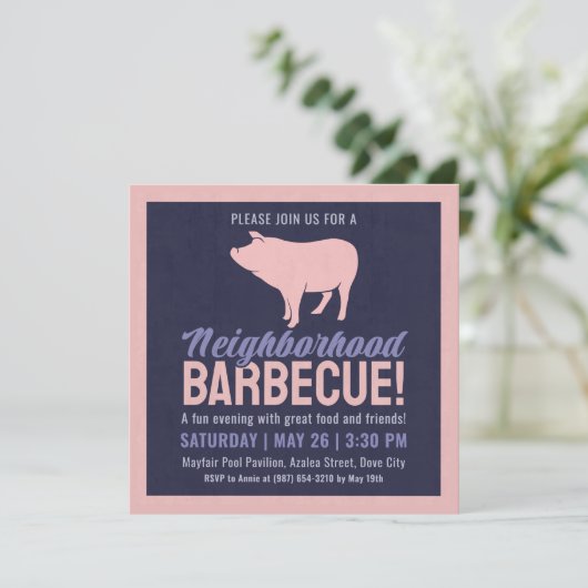 Invitation Fête Barbecue de quartier (Debout devant)