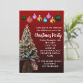 Invitation Fête Baubles de l'arbre de Noël personnalisé (Debout devant)