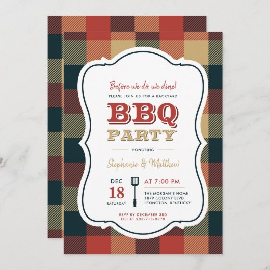 Invitation Fête BBQ (Devant / Derrière)