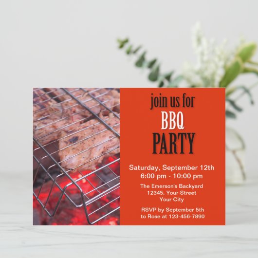 Invitation Fête BBQ (Debout devant)