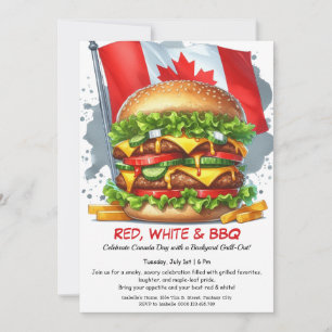 Invitation Fête BBQ dans la cour   Fête du Canada
