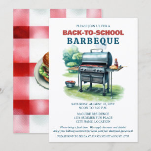 Invitation Fête BBQ de rentrée scolaire d'été