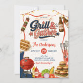 Invitation Fête BBQ Grill & Gather Gingham Denim (Devant)