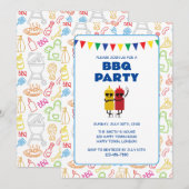 INVITATION FÊTE BBQ PERSONNALISABLE (Devant / Derrière)