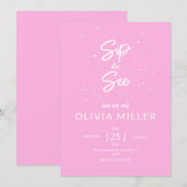 Invitation Fête bébé à venir, Shower pour bébé fille (Devant / Derrière)