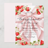 Invitation Fête bébé Arc-en-ciel de fraises sucrées (Devant / Derrière)