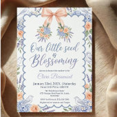 Invitation Fête bébé Arc-en-ciel Hydrangea coquette 