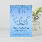 Invitation Fête Bébé au Bord de la Piscine (Debout devant)