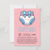 Invitation Fête bébé : Bash couche rose (Devant)