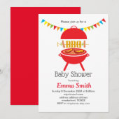 Invitation fête bébé bbq barbecue, barbecue, barbecue, grill, (Devant / Derrière)