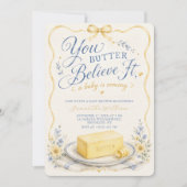 Invitation Fête bébé Beurre Jaune Croyez-Le Bébé (Devant)
