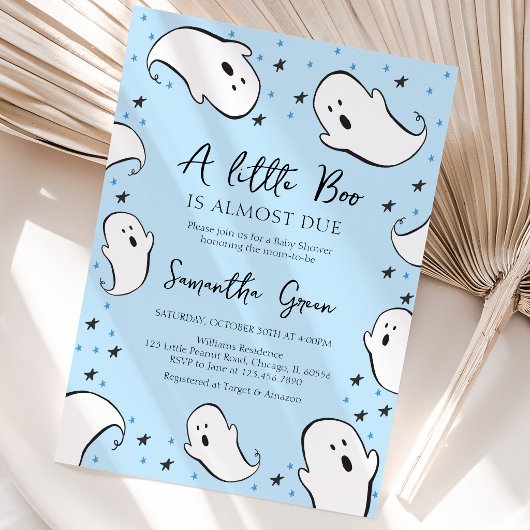 Invitation Fête Bébé Blue A Little Boo