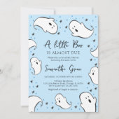 Invitation Fête Bébé Blue A Little Boo (Devant)