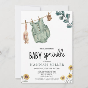 Invitation Fête bébé Bohème Genre Neutre Baby Sprinkle