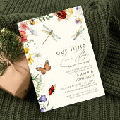 Invitation Fête bébé Boho Love Bug Insectes Libellule