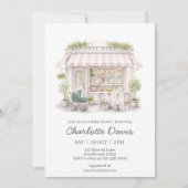 Invitation Fête Bébé Café Rose, Café pour Bébé (Devant)