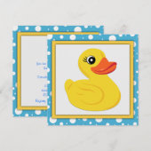 Invitation Fête bébé Canard en Caoutchouc (Devant / Derrière)