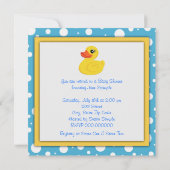 Invitation Fête bébé Canard en Caoutchouc (Dos)