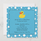 Invitation Fête bébé Canard en Caoutchouc Jaune (Dos)