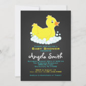 Invitation Fête bébé Canard en Caoutchouc Tableau Noir (Devant)