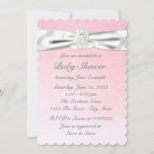 Invitation Fête bébé chariot rose (Dos)