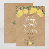 Invitation Fête bébé citrons Boho rustiques (Devant / Derrière)