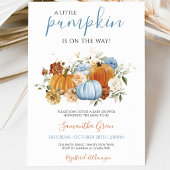 Invitation Fête Bébé Citrouille Garçon Bleu